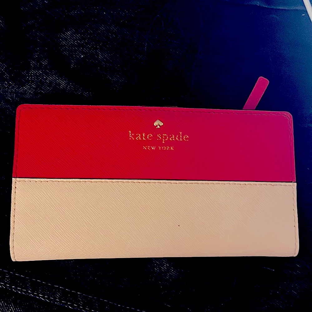 Kate Spade ♠️ Red and White One Snap Wallet